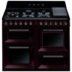 Smeg TR4110 Dual Fuel Range Cooker Red Wine